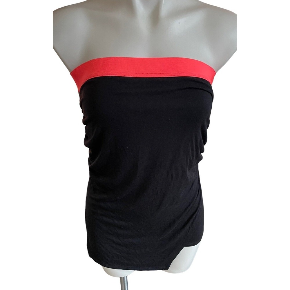 Stem Womens Small Black Coral Pink Strapless Tube Top Modal Spandex USA NWT